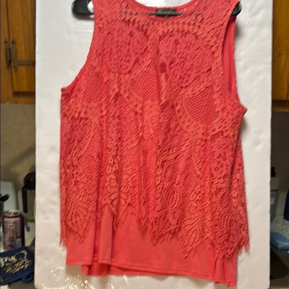 Pink Cropped Embellished Tank Top